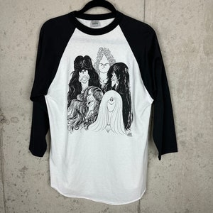 VINTAGE 1970er Jahre AEROSMITH Band Tee Draw The Line Album Raglan Shirt