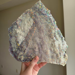 Sparkly XXL Angel Aura Amethyst Flower, Angel Aura Crystal Cluster, Angel Aura Quartz Crystal, Healing Crystal, Amethyst Crystal Home Decor
