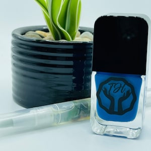 Azure - Medium Blue Nail Polish great for the boardroom, brunch, or a night out!