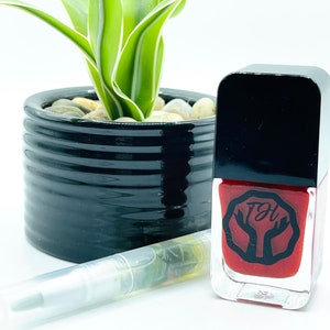Scarlet - Red Polish with a Hint of Shimmer