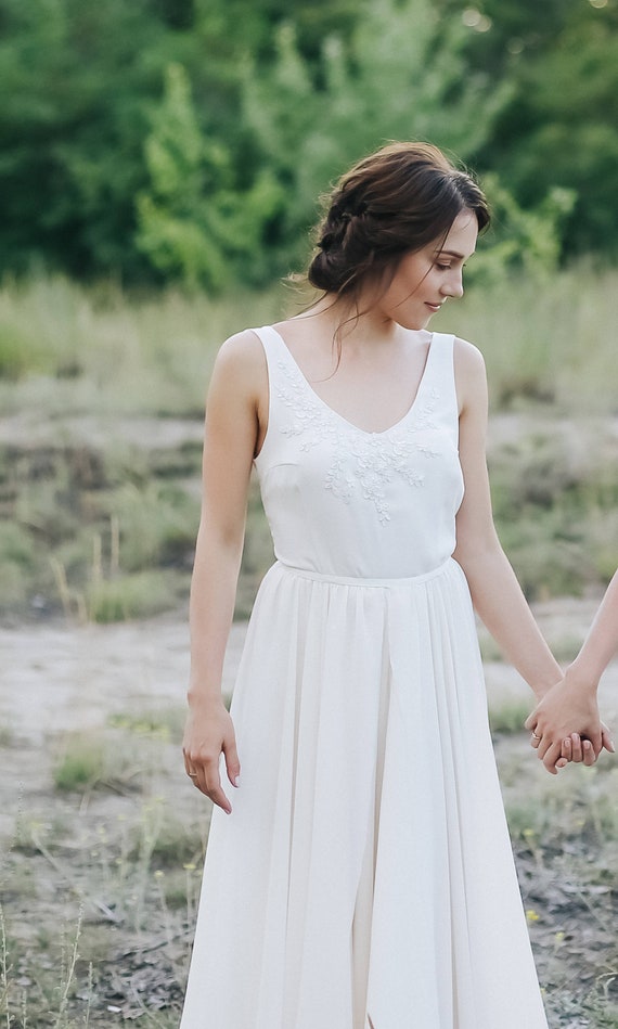 Bridesmaid Dress Boho Dress Bridal Gown Bohemian Wedding Etsy