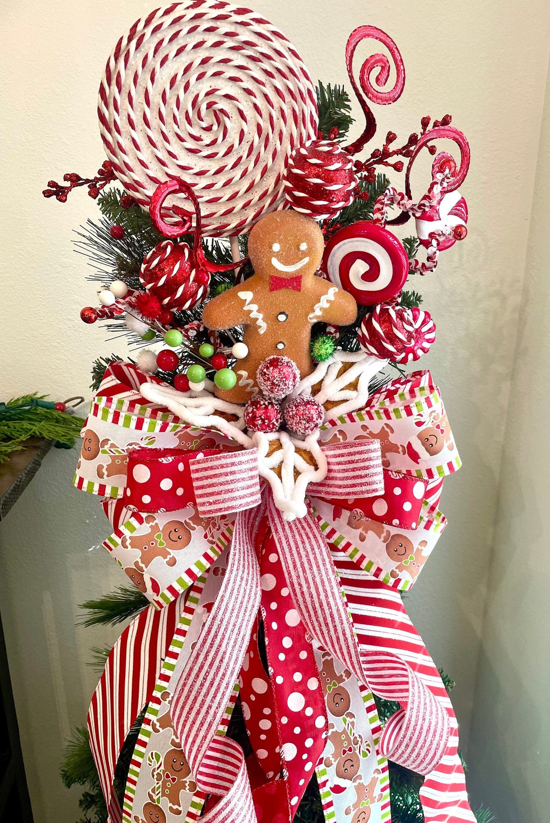 Christmas Tree Topper Tree Topper Gingerbread Man Tree Etsy