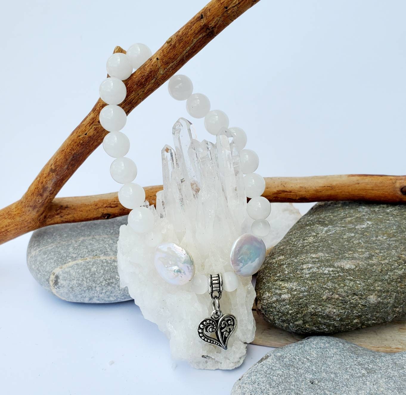 Bracelet perles de Jade, bracelet femme gourmette pierres naturelles  magique : .fr: Produits Handmade
