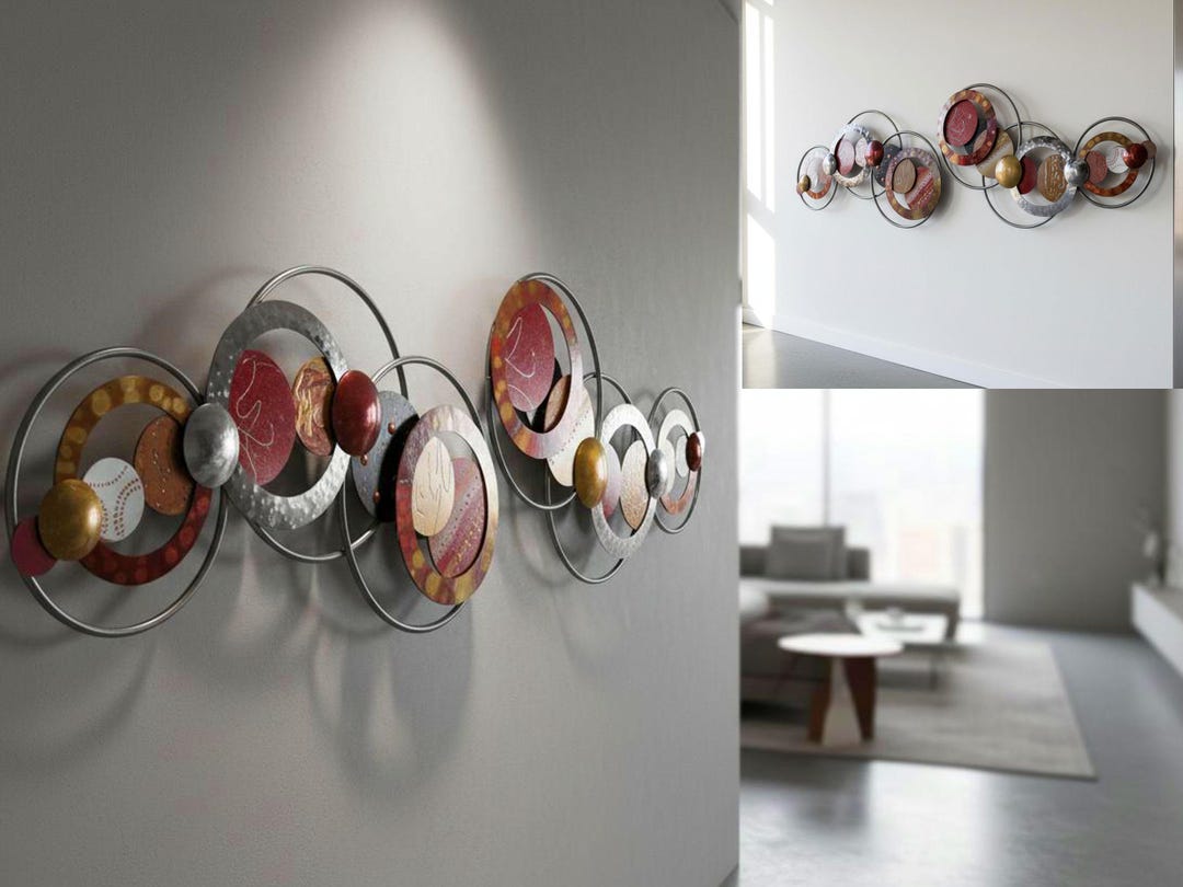 Handmade Metal Wall Decor | Modern Abstract Circles Artwork ...