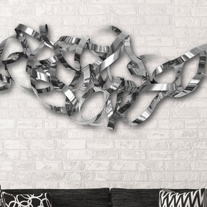 silver wall art-large metal wall sculpture-modern wall hanging-abstract wall art-by The Sculpture Room-gold wall art.
