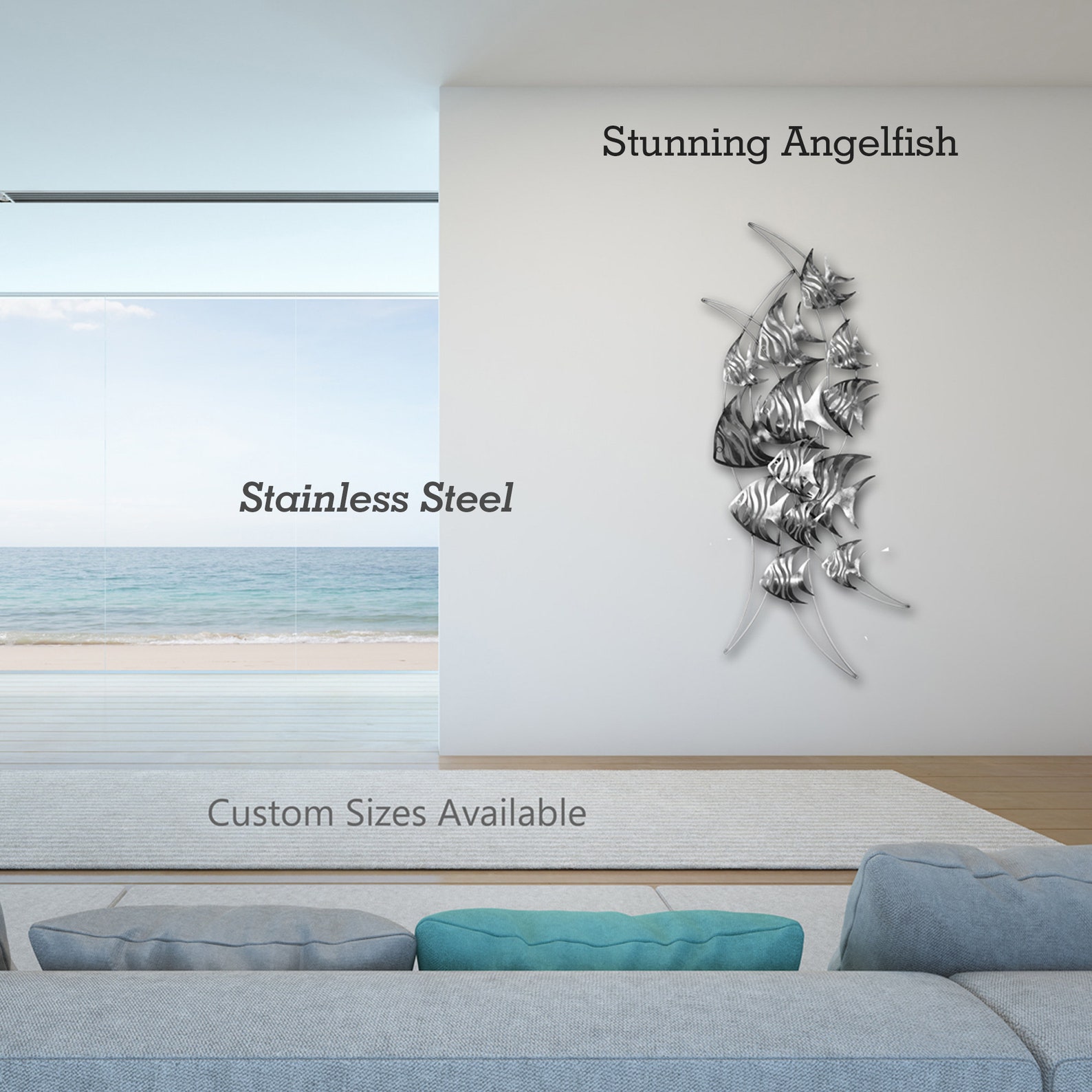 Metal Wall Art Angelfish Etsy