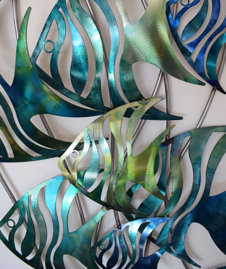 Metal Wall Art Angelfish Etsy UK