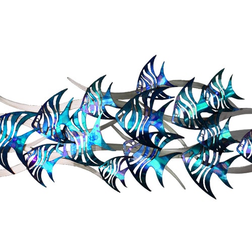 TROPICAL FISH Wall Hanging Metal Wall Art Painted Metal Fish Etsy