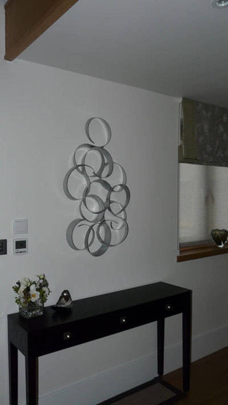 Metal Wall Art silver Abstract Etsy UK