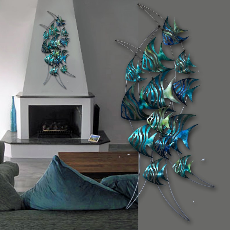 Metal Wall Art Angelfish Etsy
