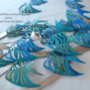 Metal fish wall art-coastal wall art-outdoor wall art-bathroom wall art -custom wall art-large fish wall art-blue wall art-fish sculpture