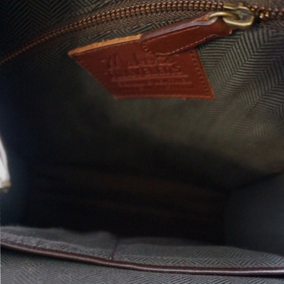 Small Brown Leather Backpack Purse Dome 
