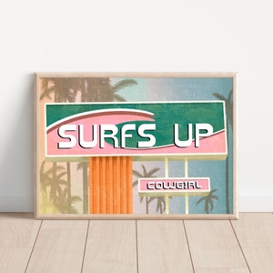 Coastal Cowgirl Wall Art, Surfs Up Cowgirl, Boho Prints, coastal cowgirl wall, Coastal Wall Decor, Living Room Art, Bar Art, Printable Art