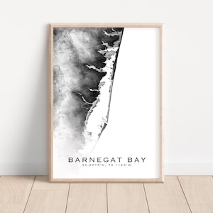 Barnegat Bay New Jersey Karte, Barnegat Bay Geschenk, Karte von Barnegat Bay, New Jersey Kunst, Strandhausdekor, New Jersey Beach Home Geschenk