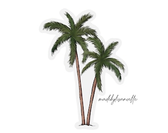 Palm Tree sticker - 3 sizes available - clear vinyl - tropical beach sticker - yeti sticker