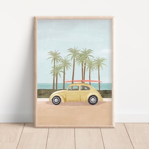 Buggy strand kunst aan de muur, strand prints, strand galerij muur set, moderne kust, kust muur decor, woonkamer kunst, bar kunst, afdrukbare kunst
