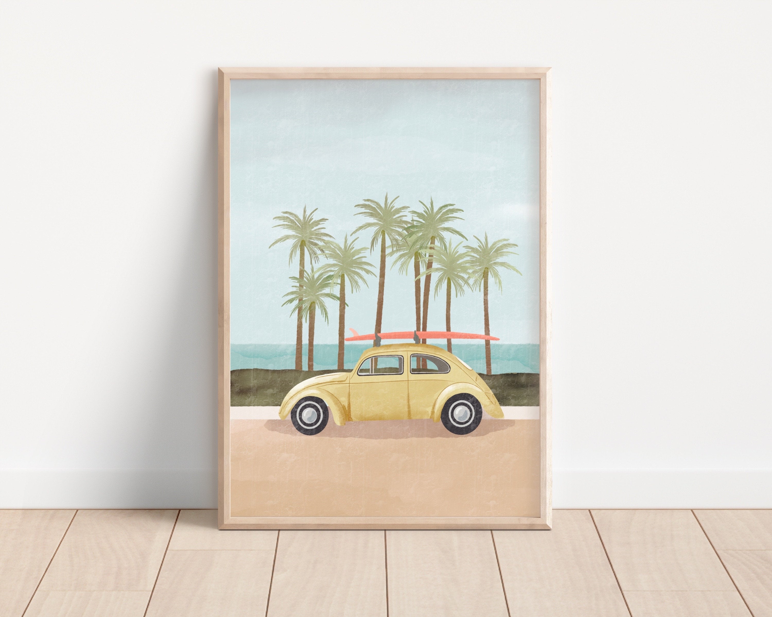 Buggy Beach Wall Art, Beach Prints, Beach Gallery Wall Set, Modern ...