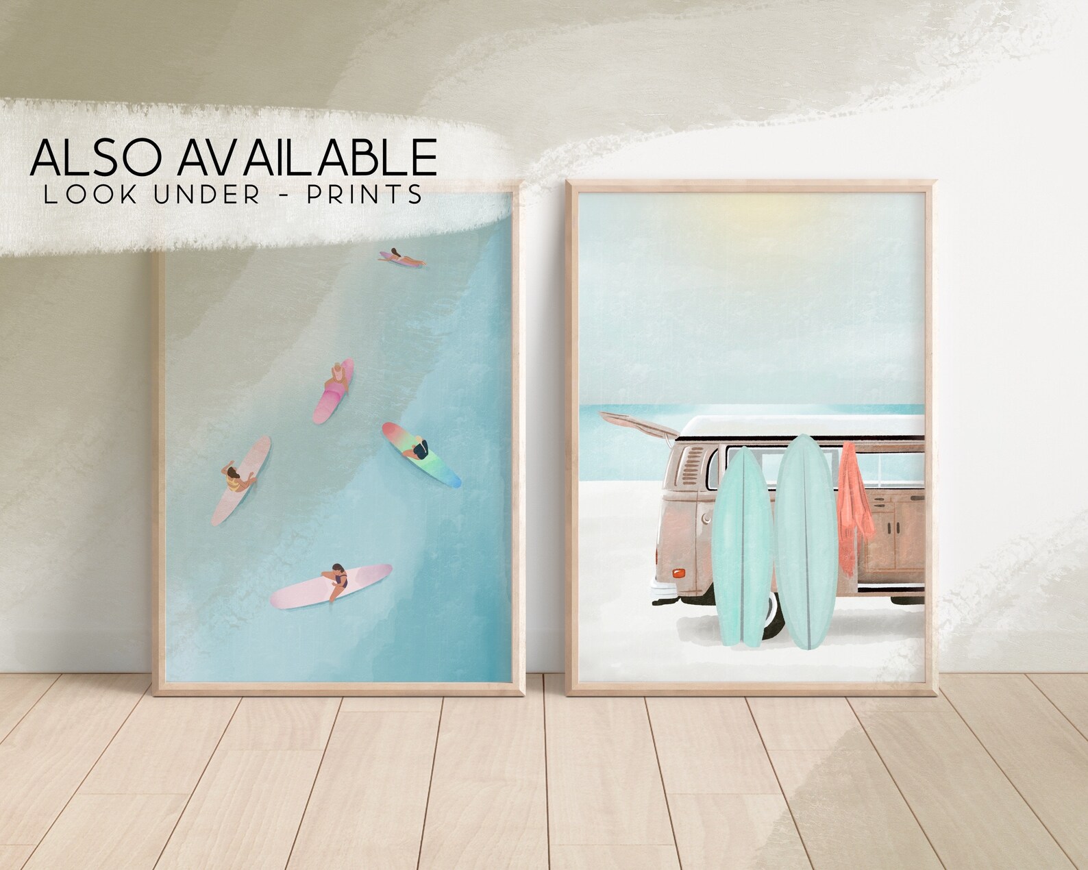 Buggy Beach Wall Art, Beach Prints, Beach Gallery Wall Set, Modern ...