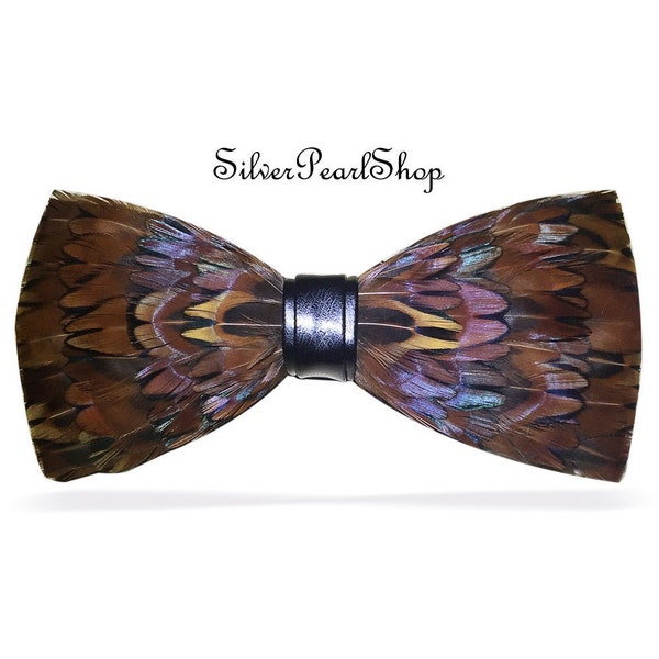 Coffee Color Feather Bow Tie Male Wedding Groom Groomsmen Bow Tie Banquet Dinner Bow Tie Men's Bow Tie