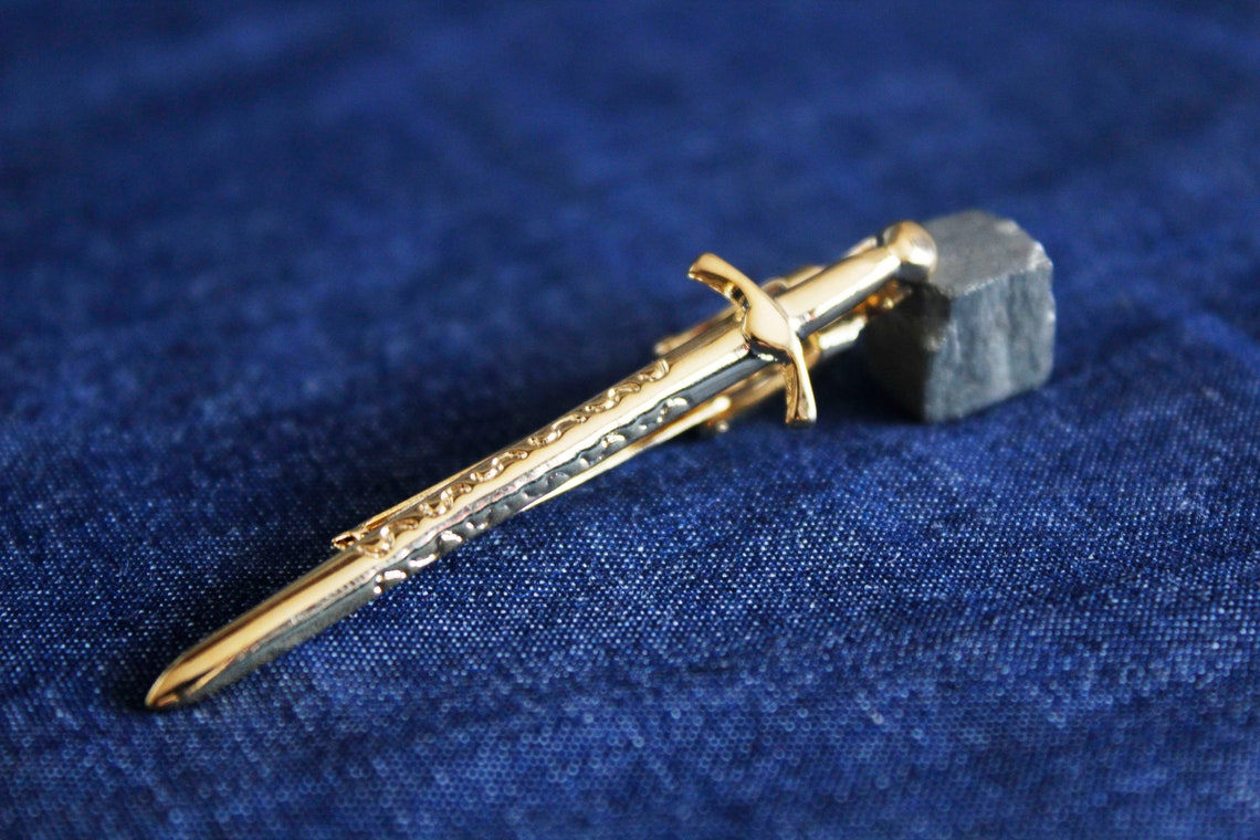Silver Brave Sword Tie Clip Etsy