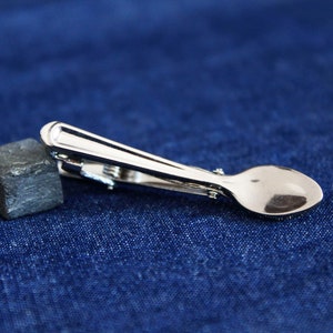 Silver spoon tie clip men's tie clip
