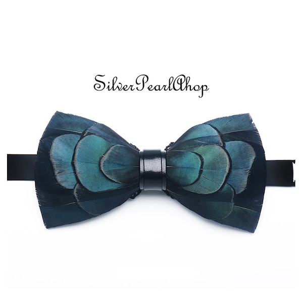 Men's high-end feather bow tie, handmade high-end bow tie, wedding bow tie, unique design bow tie