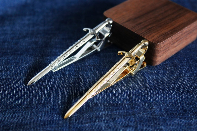 Silver Brave Sword Tie Clip Etsy