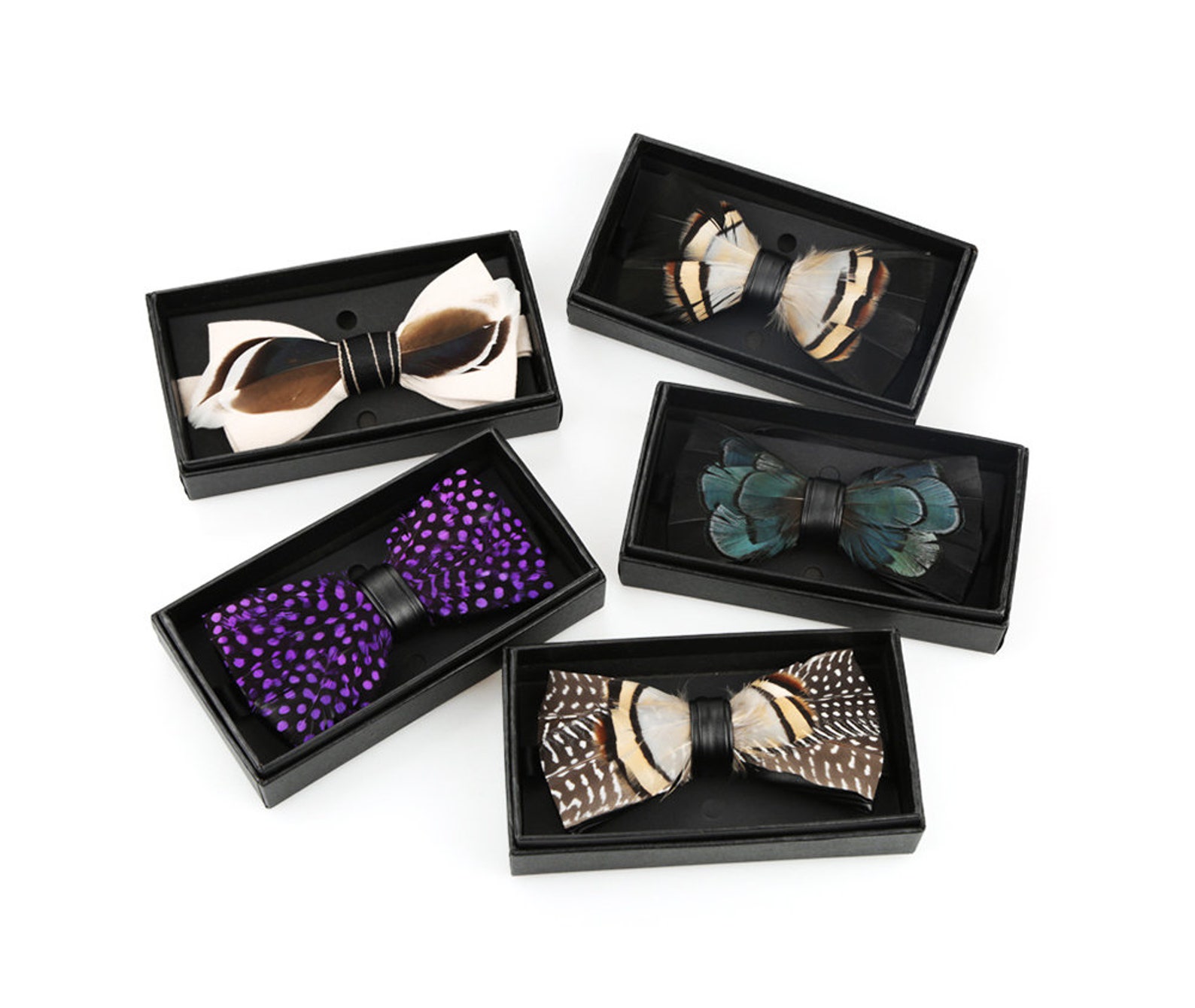 mens feather bow tie