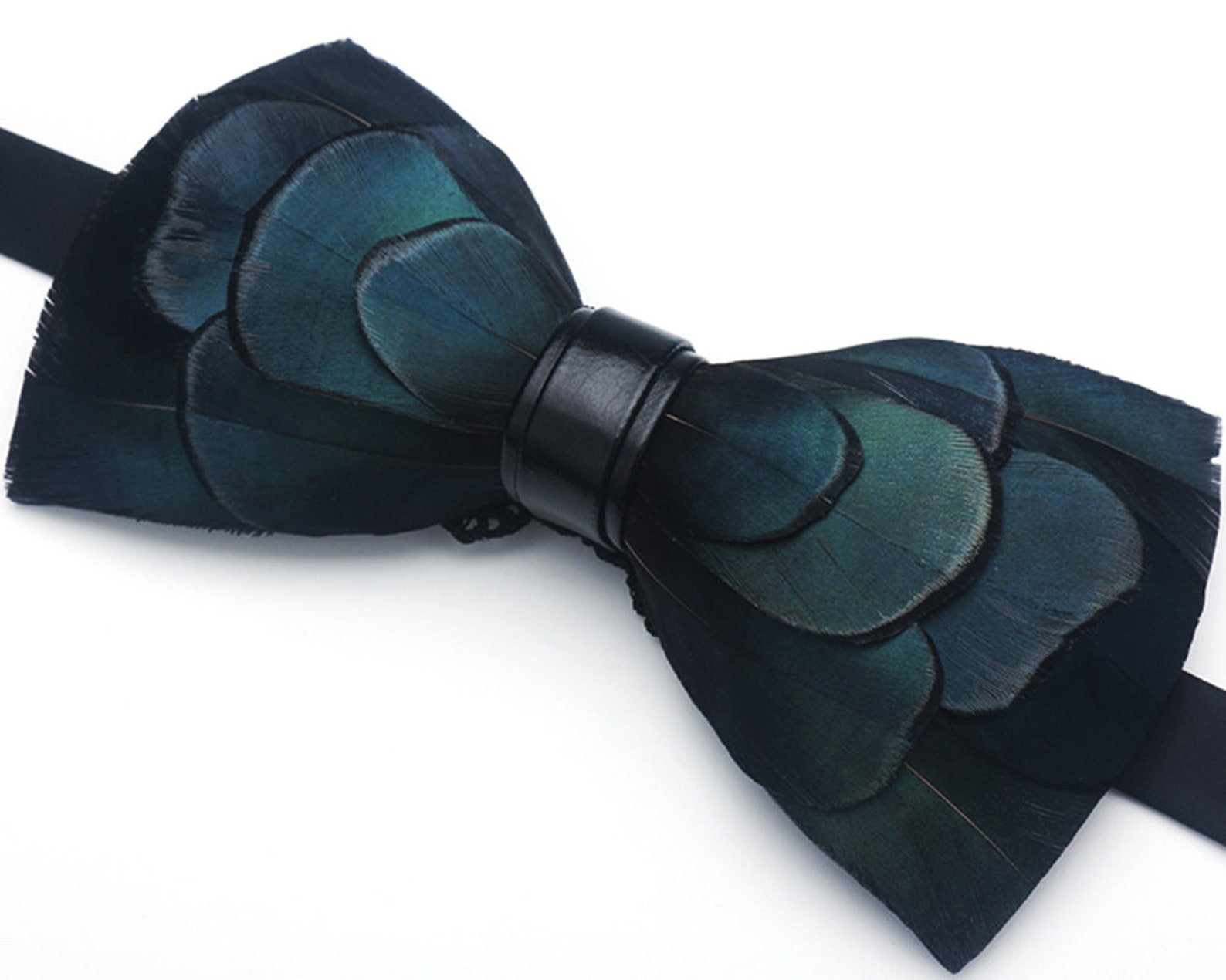 mens feather bow tie