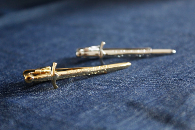 Silver Brave Sword Tie Clip Etsy