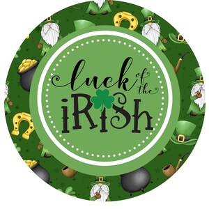 St. Patricks Day Wreath Sign, Metal Leprechaun Sign, Glitter Shamrock, Spring Attachment, Wreath Attachment
