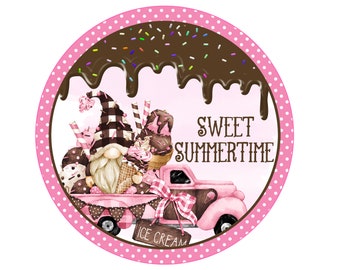 Summer Gnome Ice Cream Truck Sign: Wreath Attachment