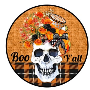 Señal de esqueleto de Halloween, accesorio de corona, señal de corona de Halloween