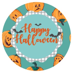 Letrero de bandeja de Halloween, accesorio de corona de otoño, letrero de corona de calabaza, letrero de jack o linterna