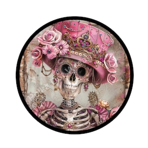 Skeleton Halloween Sign, Wreath Attachment, Halloween Wreath Sign, steampunk skeleton sign