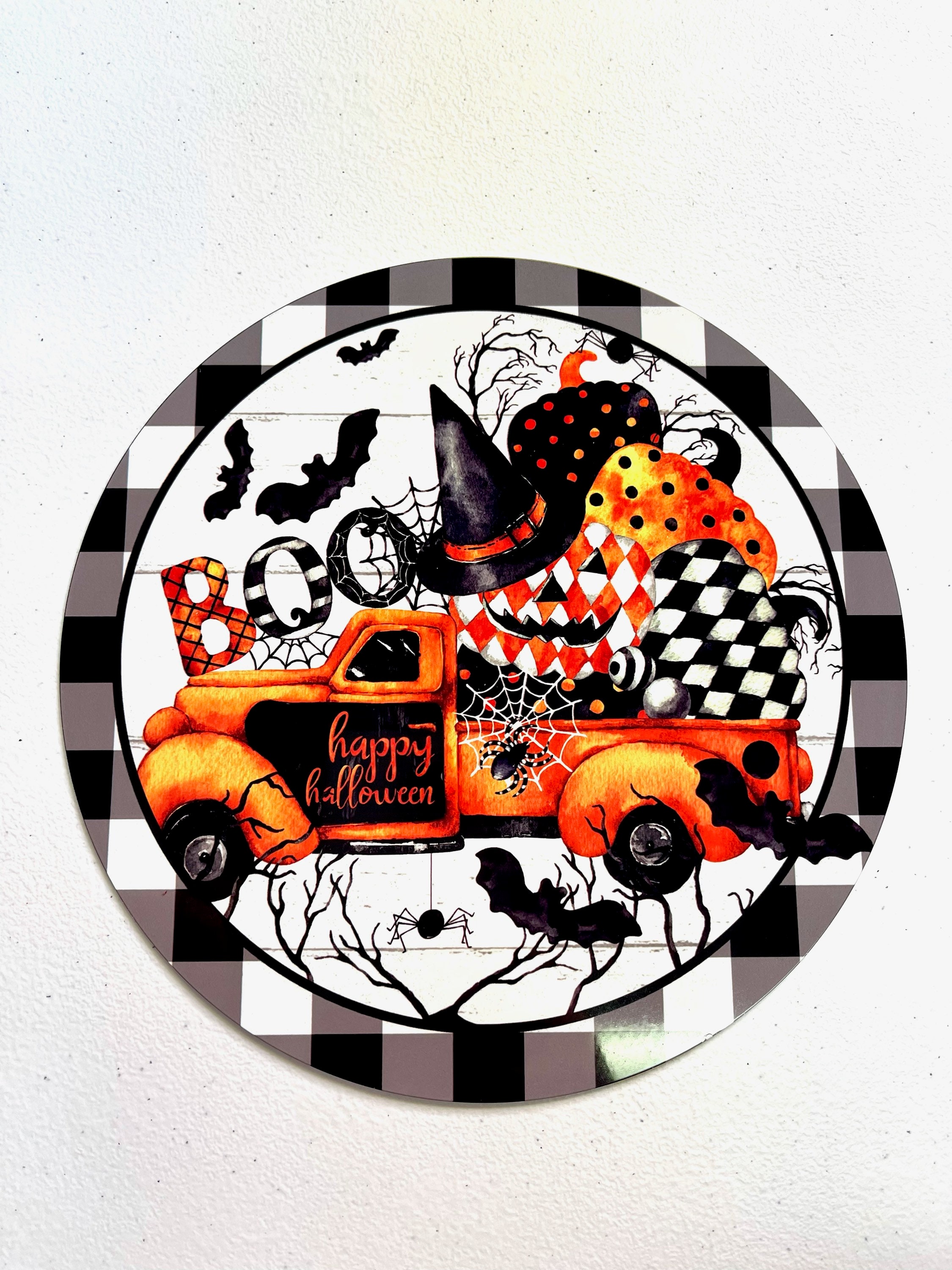 Boo Vintage Truck 10 inch Fall Sign, Fall Wreath Attachment, Fall Tru…