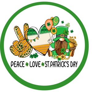 St. Patricks Day Wreath Sign, Metal Leprechaun Sign, Glitter Shamrock, Spring Attachment, Wreath Attachment