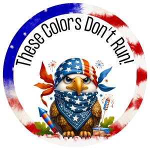 Patriotic Eagle Metal Sign: 4th of July Wreath Attachment