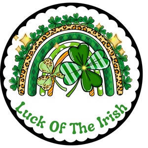 St. Patricks Day Wreath Sign, Metal Leprechaun Sign, Glitter Shamrock, Spring Attachment, Wreath Attachment