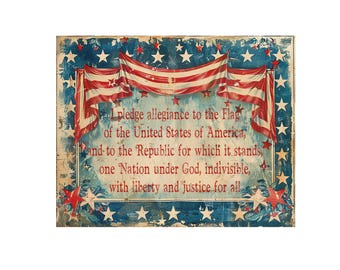 Patriotic Metal Sign: 4th of July Wreath Attachment (10x8 inch)