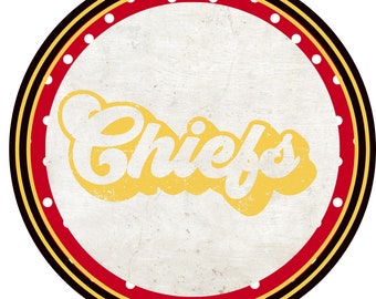 Chiefs Football Metal Sign: Red & Yellow Wreath Attachment