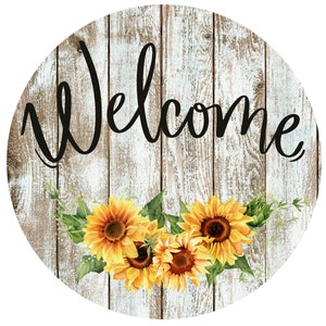 Señal de bienvenida de otoño, accesorio de corona de otoño, señal de bienvenida de corona, accesorio de corona de girasol