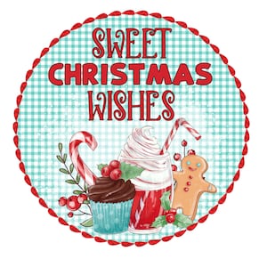 Gingerbread Welcome Sign, Christmas Metal Sign, Holiday wreath attachment