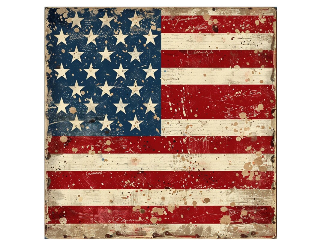 Distressed American Flag Metal Sign| Rustic Patriotic Wall Decor ...