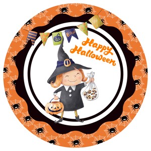 Signo de bandeja de Halloween, accesorio de corona de otoño, signo de corona de bruja, halloween vintage