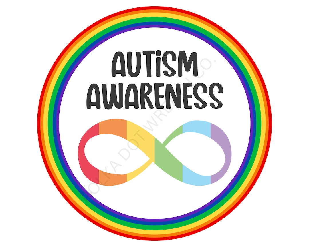 Autism Awareness Wreath Sign: Rainbow Inclusivity Attachment - Etsy