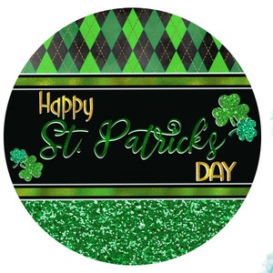 St. Patricks Day Wreath Sign, Metal Leprechaun Sign, Glitter Shamrock, Spring Attachment, Wreath Attachment