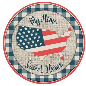 Patriotic Wreath Sign: USA Map, Rustic Farmhouse Attachment