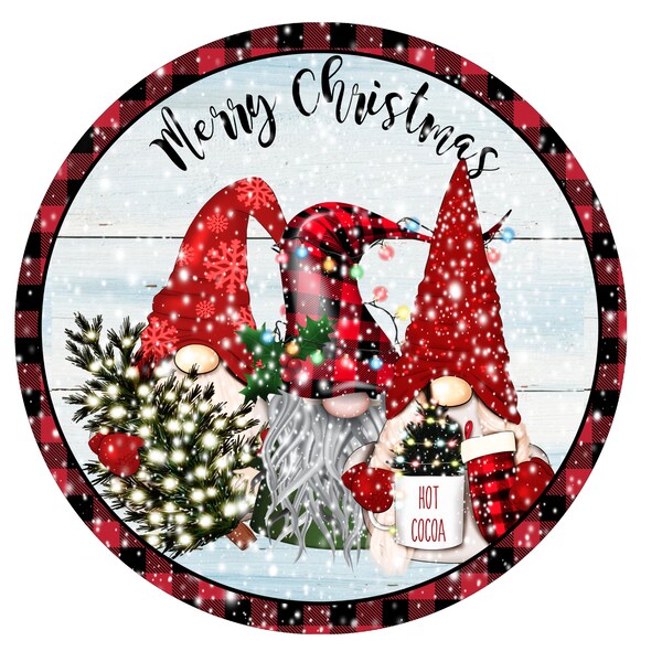 Christmas Gnome Wreath Sign: Holiday Wreath Attachment