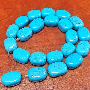 Blau-Türkis-Nugget-Perlen: 18x13 mm zusammengesetzter Edelsteinstrang